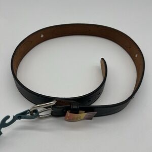 WRANGLER BRUSH POPPER Cowhide Belt Vintage NWT Size 36 Black /Turquoise